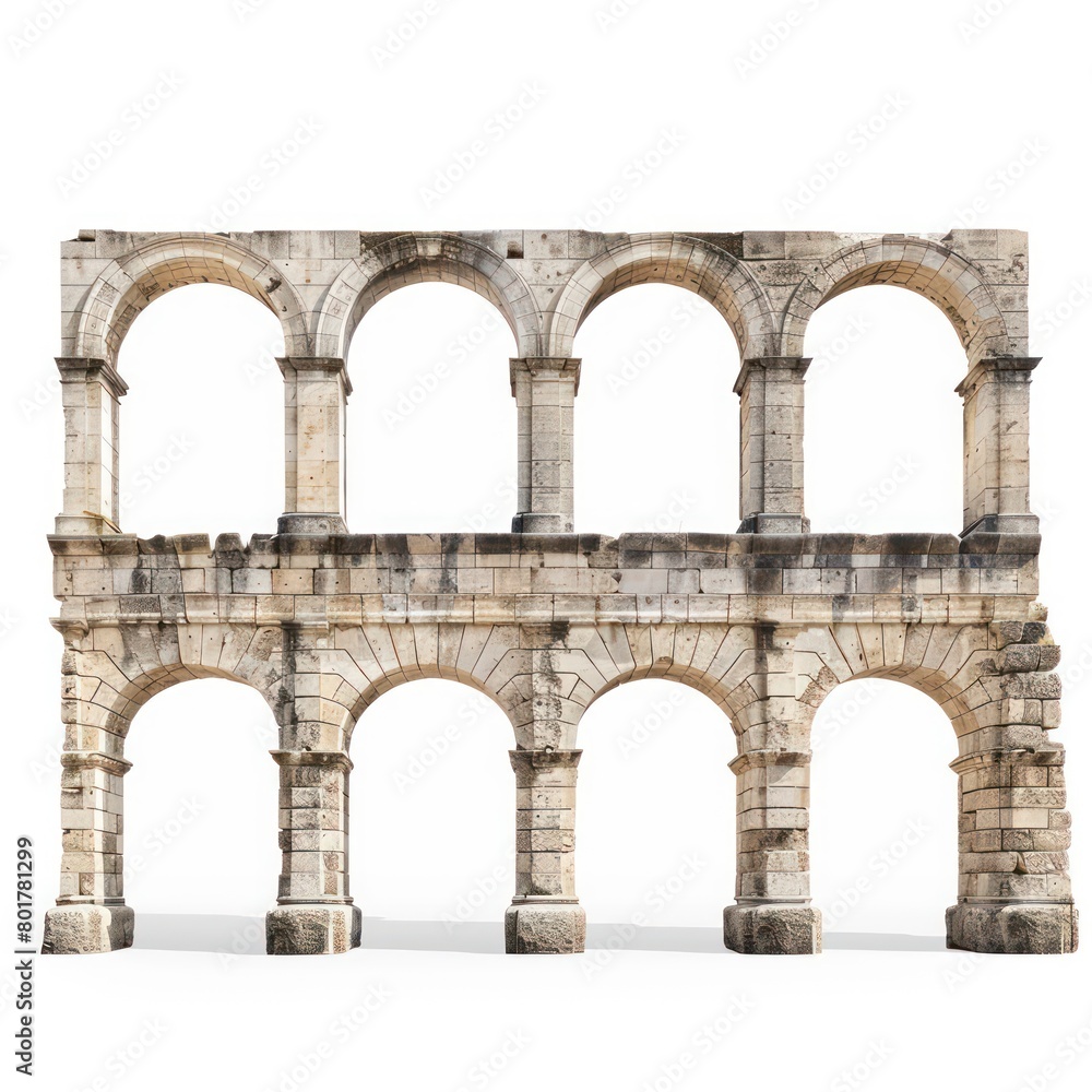 marble aqueduct on a white background marble aqueduct on a white background