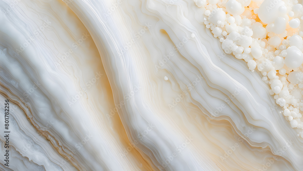 A white and brown stone with a wave-like pattern A white and brown stone with a wave-like pattern