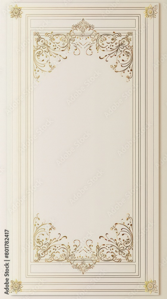 Obraz premium plain rectangular golden minimal pattern borders 