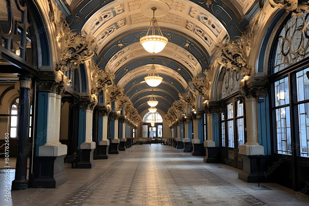 Interior of the railway station in St. Petersburg, Russia.