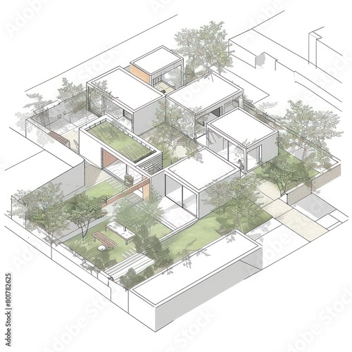 planning diagram of small residential courtyards © STOCKYE STUDIO