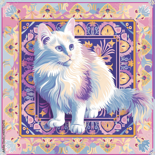 vector graphic Turkish Van Catnip can stimulate playfulness in cats