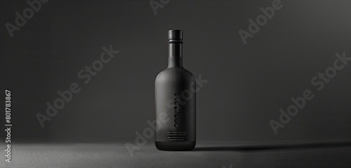 wine bottle on black background