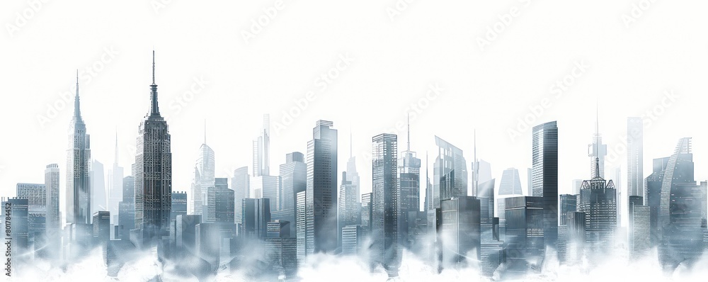 hi-tech city silhouette at white background hi-tech city silhouette at white background