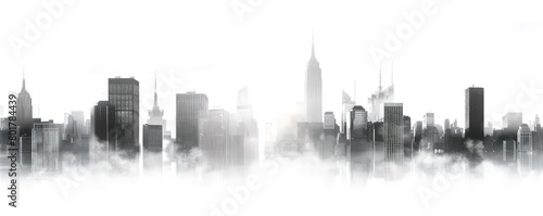hi-tech city silhouette at white background 