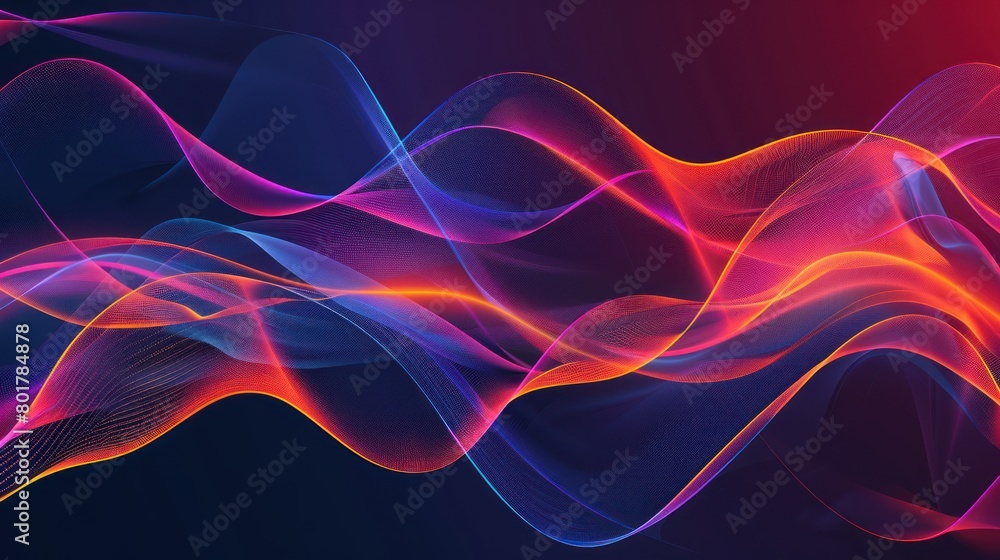 Fototapeta premium background of colorful light lines and waves, abstract glowing lines. Neon line structure. futuristic. Technology concept.