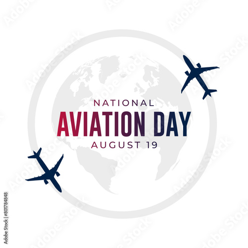 National Aviation Day August 19 Background Vector Illustration