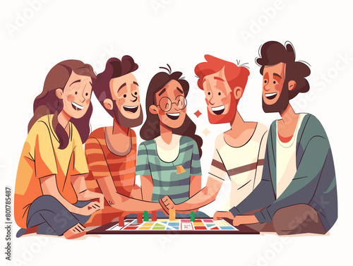 Animated Friends: A Lively Board Game Night of Fun and Excitement