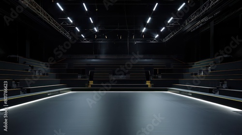 hockey stadium sits in a dark studio with a dark black background © STOCKYE STUDIO