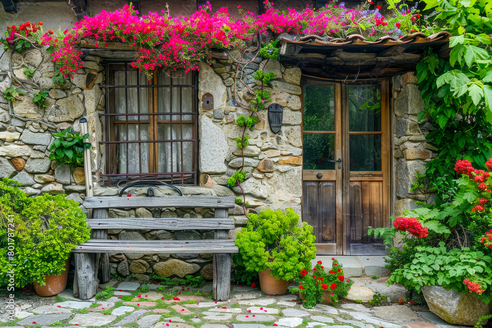 Charming Stone Cottage with Colorful Garden