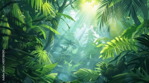 Fototapeta Naklejka Na Ścianę i Meble -  jungle theme in the background