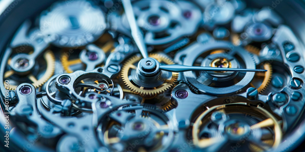 Intricate Detail of Watch Mechanism Close Up Intricate Detail of Watch Mechanism Close Up