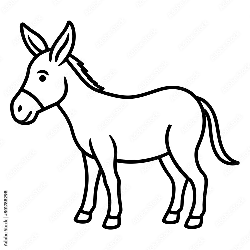 Donkey logo icon illustration line art
