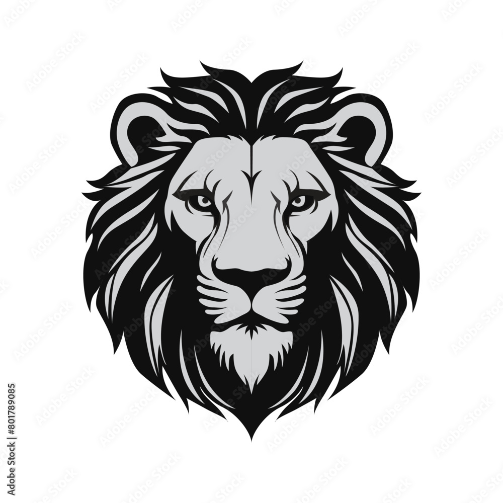 Fototapeta premium simple lion head vector illustration