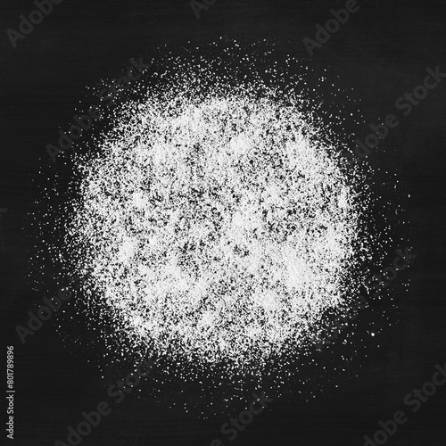 White powder texture badge, black background design photo