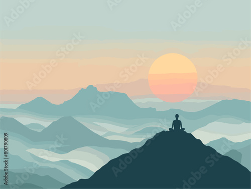 Solitude and Serenity at Sunrise  A Himalayan Yogi Embraces Peace in Nature s Embrace