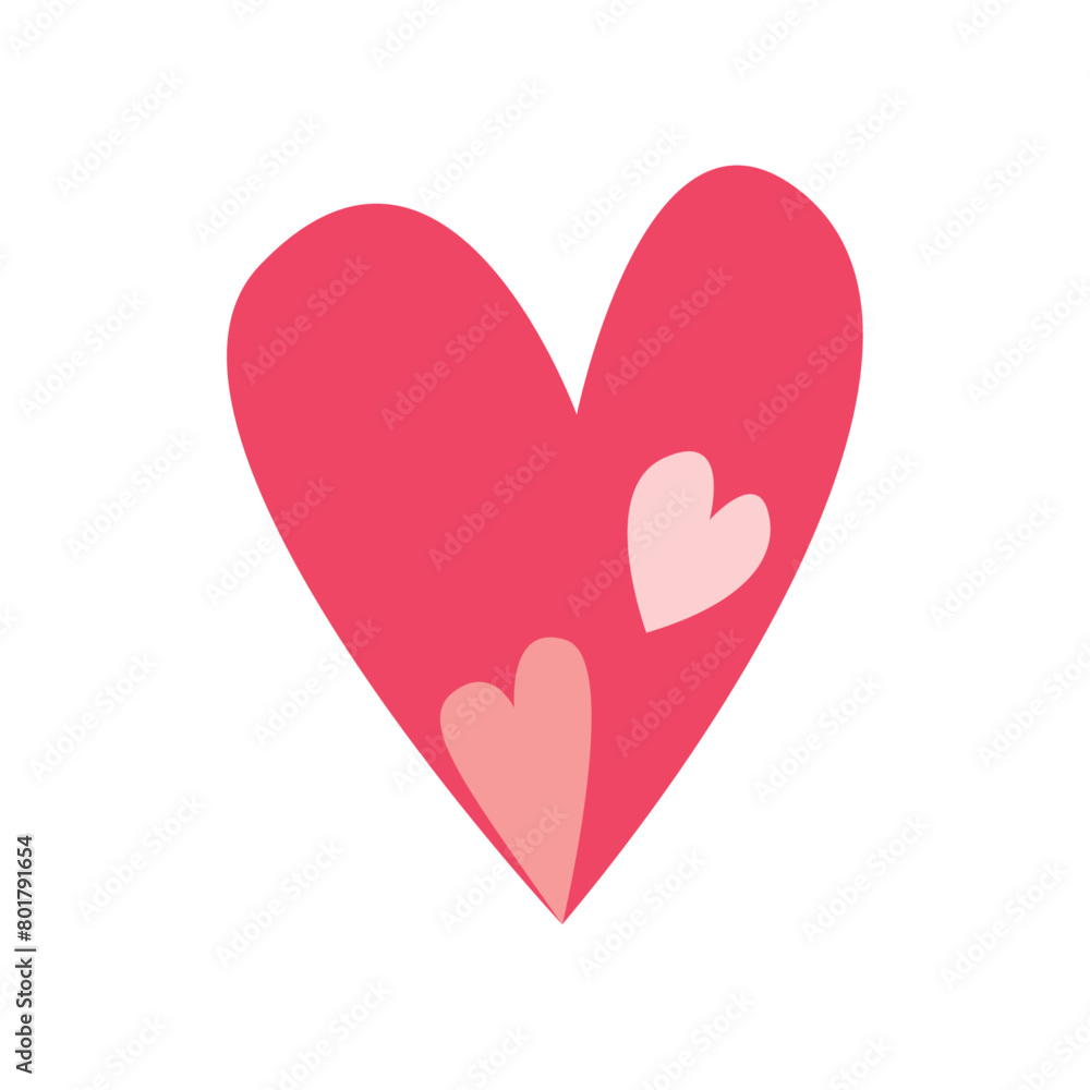 hand drawn hearts red illustration on white background hand drawn hearts red illustration on white background