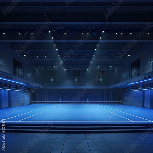 gymnastic arena  night light  blue colors