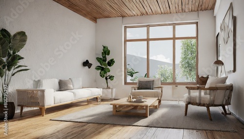Minimalist modern living room interior background, Scandinavian style © Ramkishan