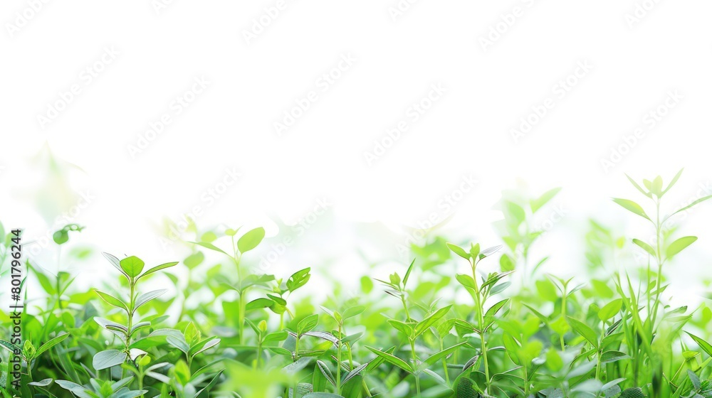plants at the bottom sides in the foreground with a pure white background plants at the bottom sides in the foreground with a pure white background