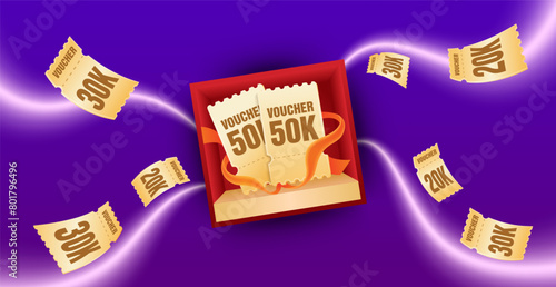 Open the gift box and the discount codes fly out with the light