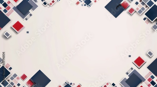 blue and red squares business background in white background