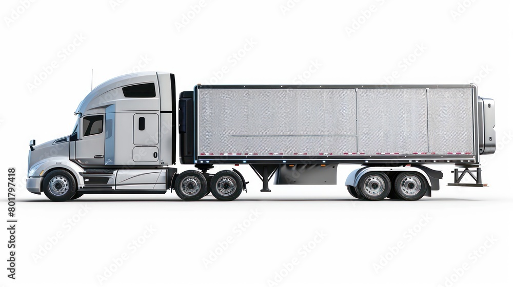 self driving truck, concept, white background self driving truck, concept, white background