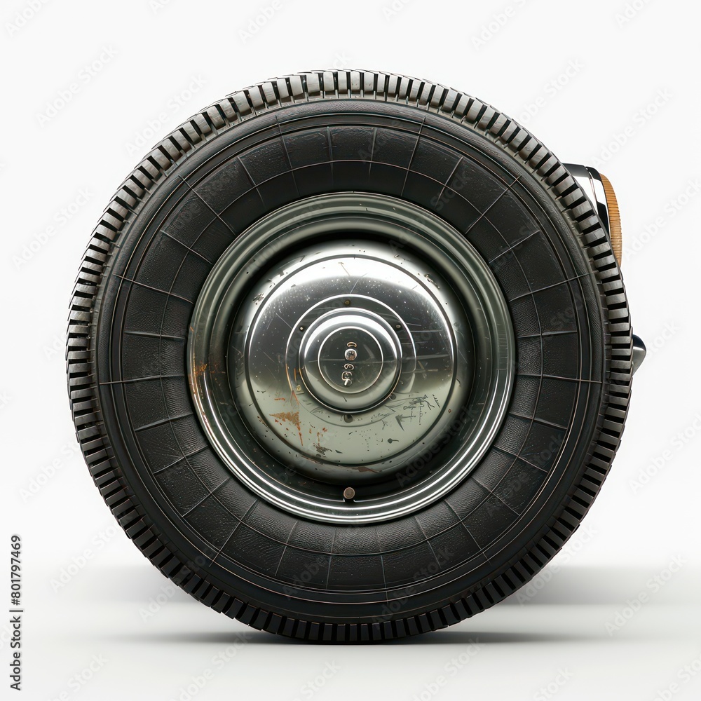 Obraz premium small car tire on white background