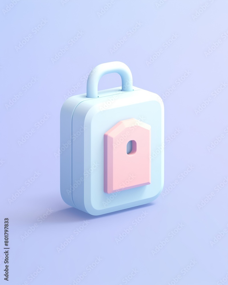 Lock icon a secure vault in the digital world pastel Illustrative Lock icon a secure vault in the digital world pastel Illustrative