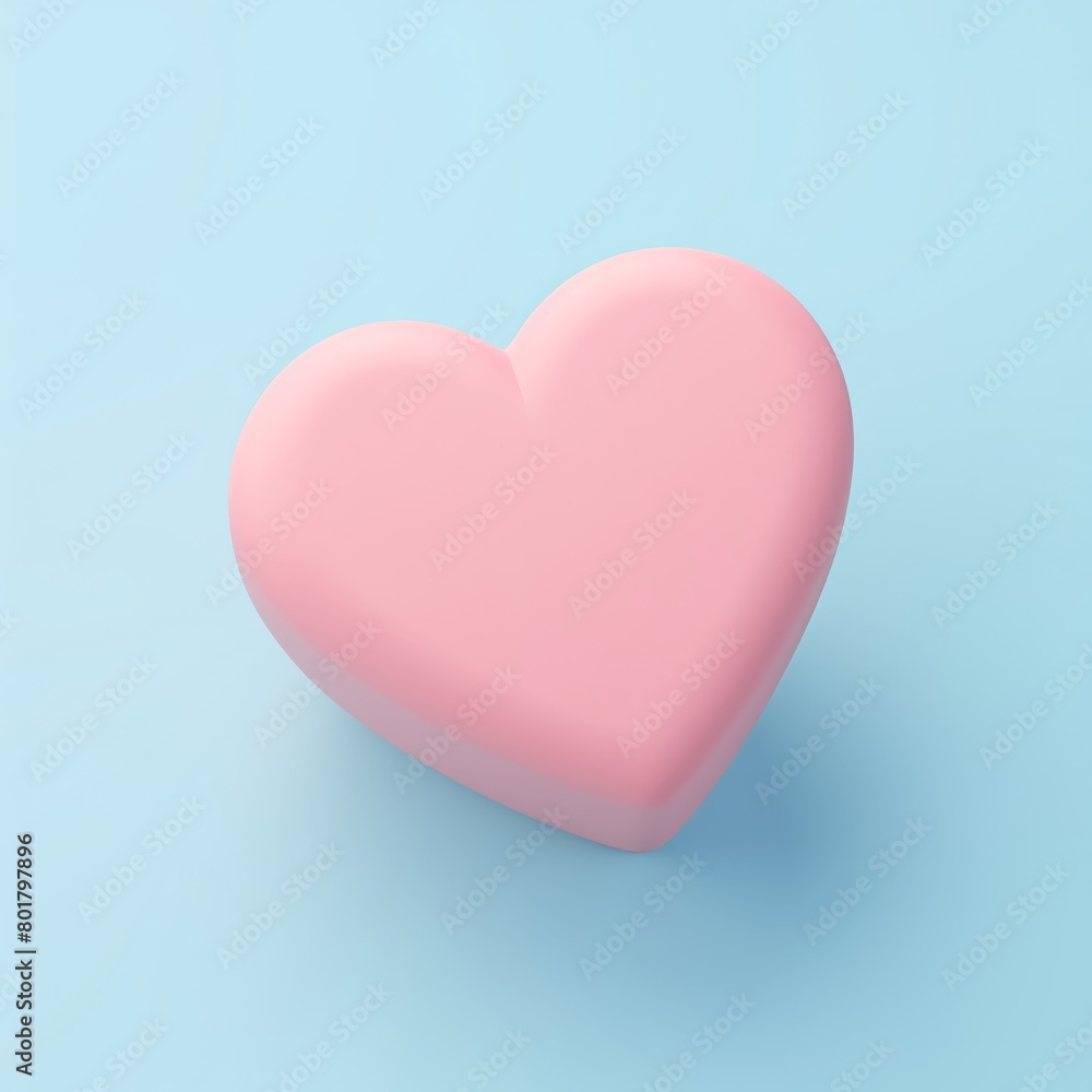 Close-up of a cute eraser with a heart design isolated background pastel Close-up of a cute eraser with a heart design isolated background pastel