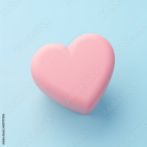 Close-up of a cute eraser with a heart design isolated background pastel