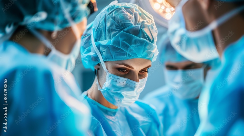 A team of surgeons performs a delicate neurotech procedure on a patient helping to prevent the spread of a serious neurological disease.. A team of surgeons performs a delicate neurotech procedure on a patient helping to prevent the spread of a serious neurological disease..