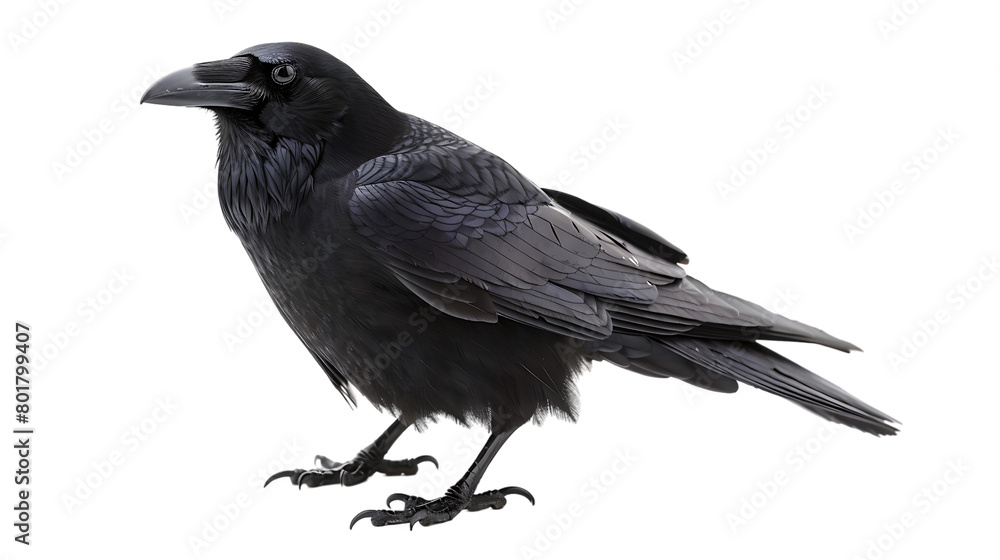 Fototapeta premium black crow isolated on transparent background
