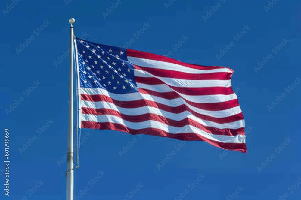 american flag blowing in the wind