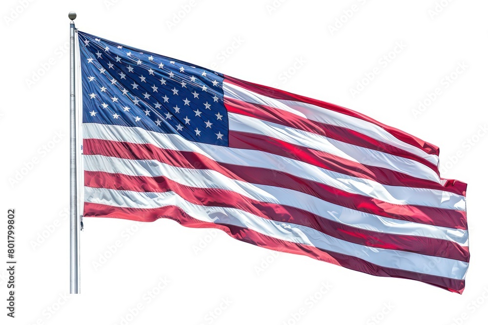 Fototapeta premium american flag blowing in the wind