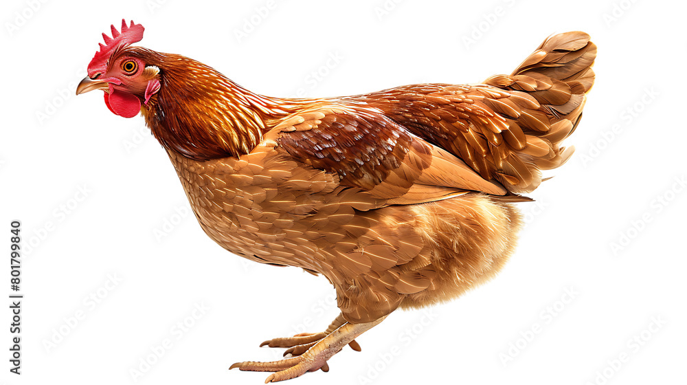 Fototapeta premium Brown chicken isolated on transparent background