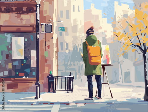 Animated Artist's Serendipitous Street Portrait: Capturing the Soul of a Stranger with Vibrant Strokes