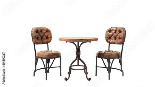 chairs and table isolated on transparent background