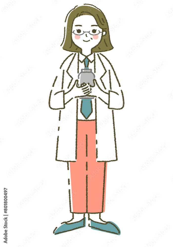 薬剤師のイラスト素材 女性 医療従事者のイラスト