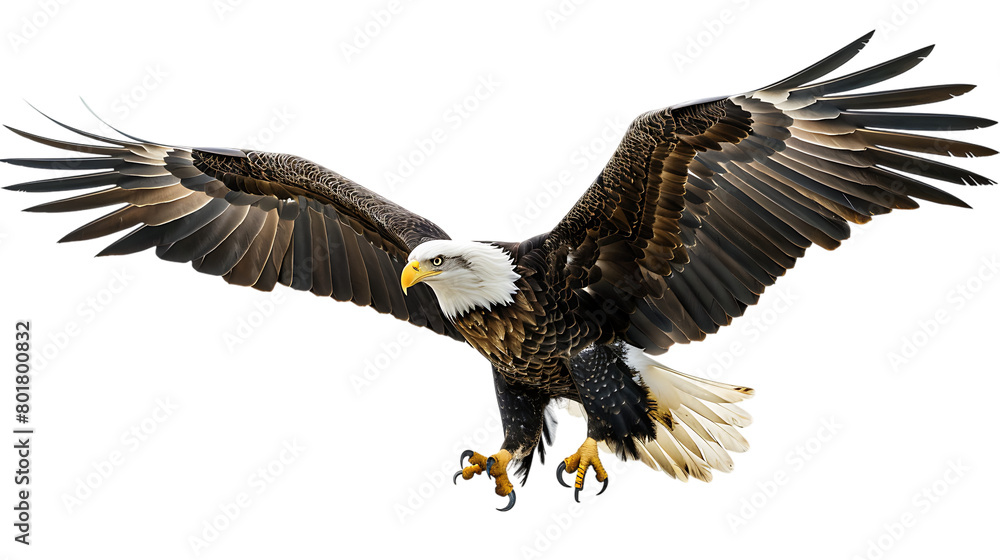 Obraz premium eagle landing isolated on transparent background