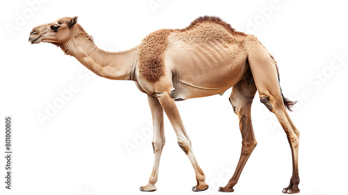 dromedary sideview isolated on transparent background photo