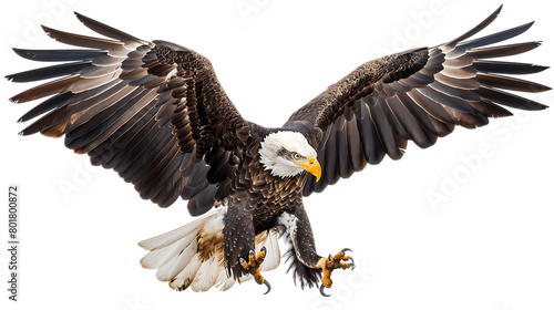 eagle landing isolated on transparent background