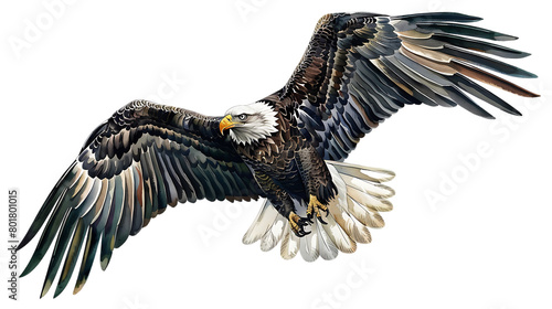 flying eagle isolated on transparent background
