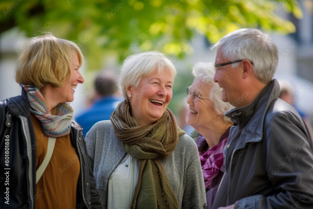 Group of senior friends having fun in the park on a sunny day Group of senior friends having fun in the park on a sunny day