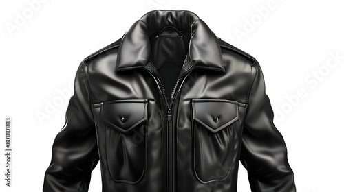 leather bulletproof bodyguard jacket isolated on transparent background © Emma