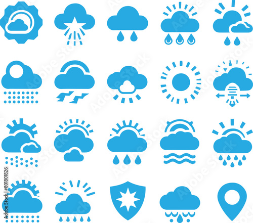 Weather logo icon set collection