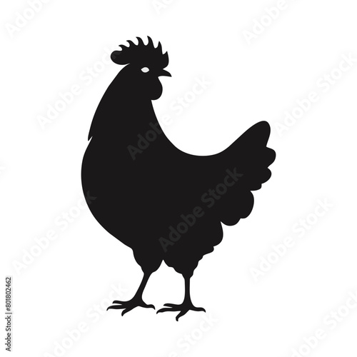 chicken silhouette illustration. simple vector isolated on white background. decorative design for banner, poster, social media, sticker. generative ai