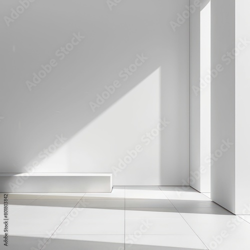 modern concrete building whit flat surface in white background wall