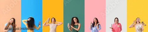 Collage of beautiful women ...