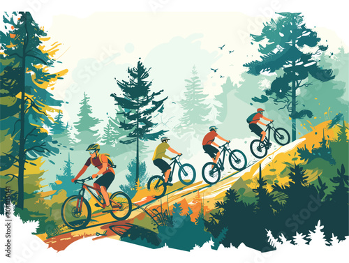 Adrenaline-Fueled Adventure: Mountain Bikers Conquer the Untamed Trails